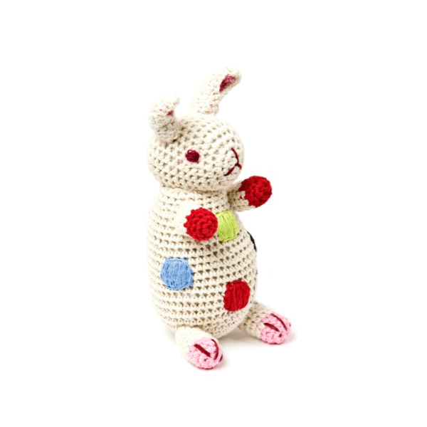 Anne-Claire Petit small rabbit in creme met gekleurde stippen