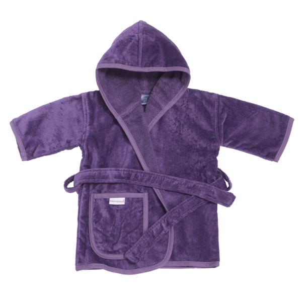 Baby badjasje met riem effen paars - detailfoto
