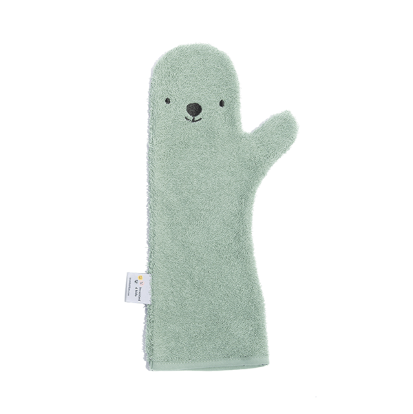 Nifty Baby Shower Glove, bear in groen