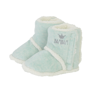 bambam booties in lagoon with white inside