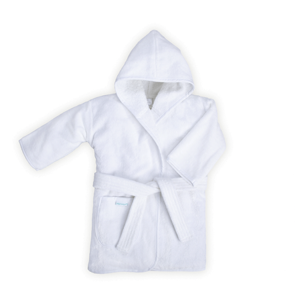 baby badjas met naam - 7 tot 12 maanden baby badjas, effen wit (mouw omgeslagen)