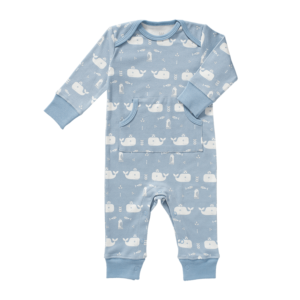 Fresk pyjama zonder voeten in blauw met witte walvissen